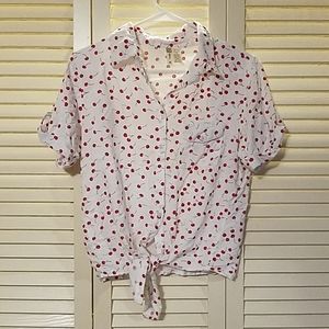 Cherry tie crop top